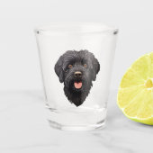 Labradoodle Black Dog Schnapsglas (Vorderseite)