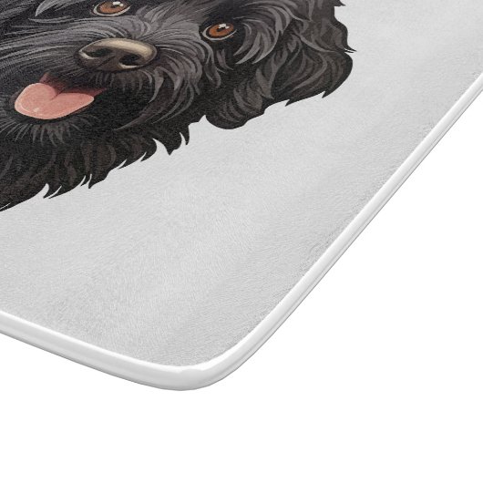 Labradoodle Black Dog Schneidebrett (Ecke)