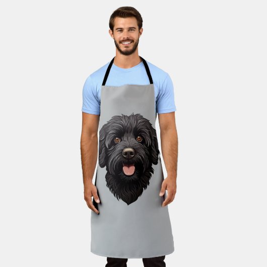 Labradoodle Black Dog Schürze (Getragen)