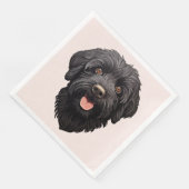 Labradoodle Black Dog Serviette (Ecke)