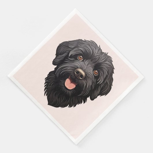 Labradoodle Black Dog Serviette (Ecke)