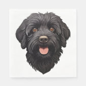 Labradoodle Black Dog Serviette (Vorderseite)