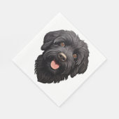 Labradoodle Black Dog Serviette (Ecke)