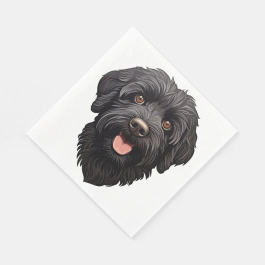 Labradoodle Black Dog Serviette (Ecke)