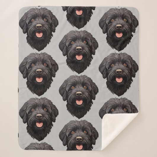 Labradoodle Black Dog Sherpadecke (Vorderseite)