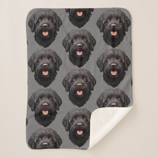 Labradoodle Black Dog Sherpadecke (Vorderseite)