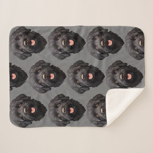 Labradoodle Black Dog Sherpadecke (Vorderseite (Horizontal))