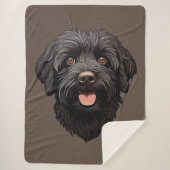 Labradoodle Black Dog Sherpadecke (Vorderseite)