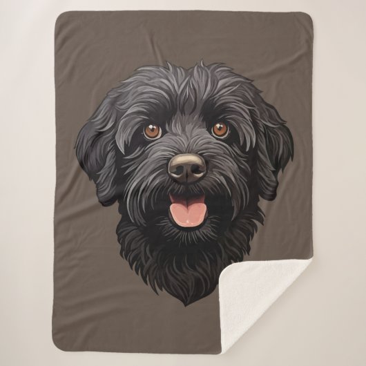 Labradoodle Black Dog Sherpadecke (Vorderseite)