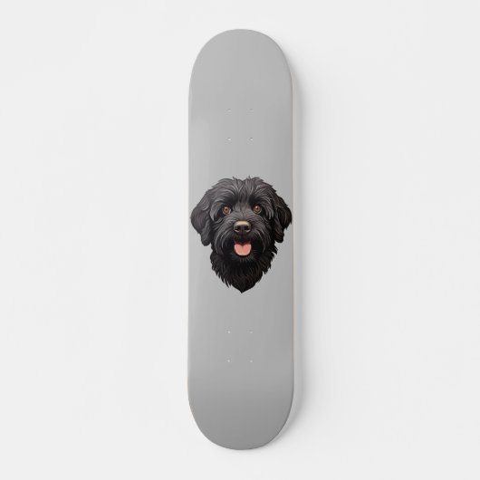Labradoodle Black Dog Skateboard (Vorne)