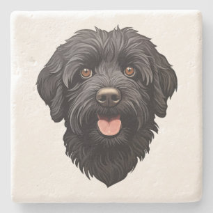 Labradoodle Black Dog Steinuntersetzer