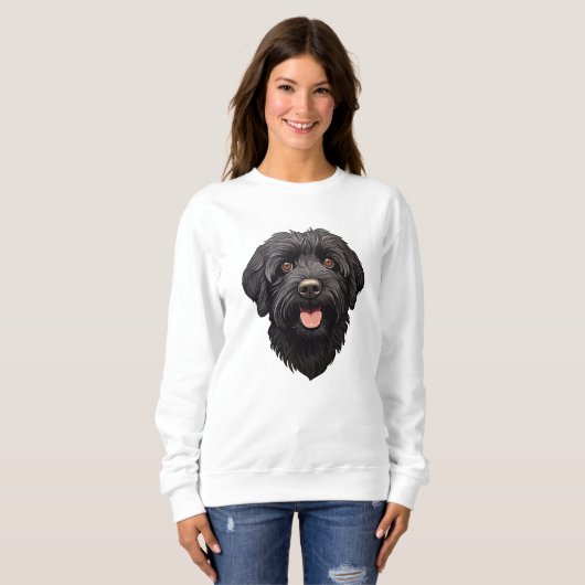 Labradoodle Black Dog Sweatshirt (Vorne ganz)