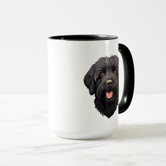Labradoodle Black Dog Tasse (VorderseiteRechts)