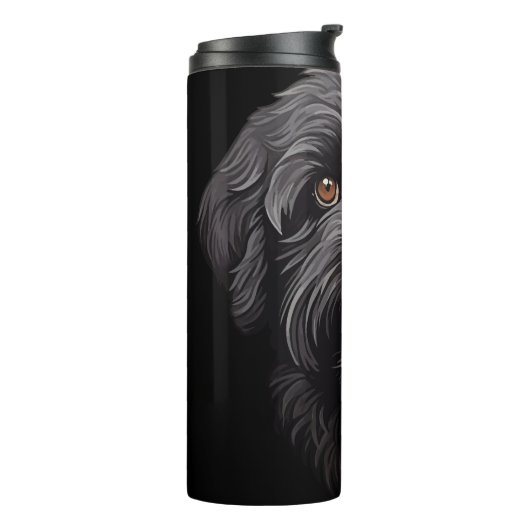 Labradoodle Black Dog Thermosbecher (Nach links gedreht)