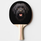 Labradoodle Black Dog Tischtennis Schläger (Rückseite)