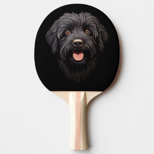 Labradoodle Black Dog Tischtennis Schläger (Vorderseite)