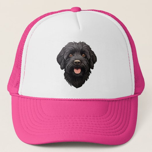Labradoodle Black Dog Truckerkappe (Vorderseite)