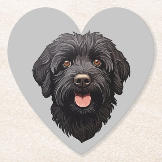 Labradoodle Black Dog Untersetzer (Vorderseite)