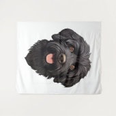 Labradoodle Black Dog Wandteppich (Vorderseite (Horizontal))