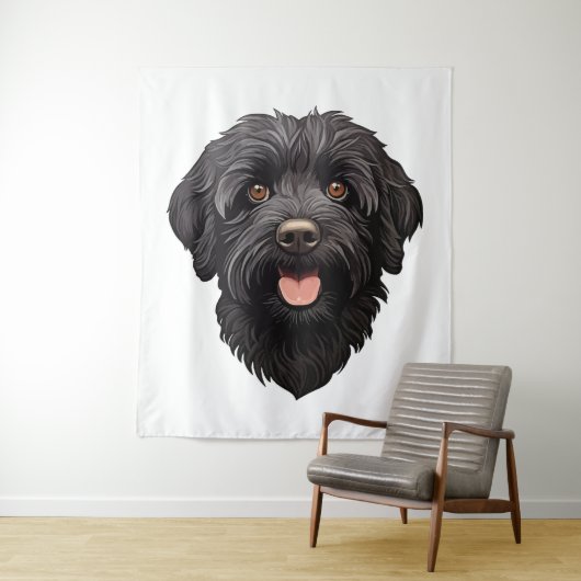 Labradoodle Black Dog Wandteppich (Beispiel)