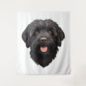 Labradoodle Black Dog Wandteppich (Vorderseite)