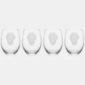 Labradoodle Black Dog Weinglas Ohne Stiel (Hinten)