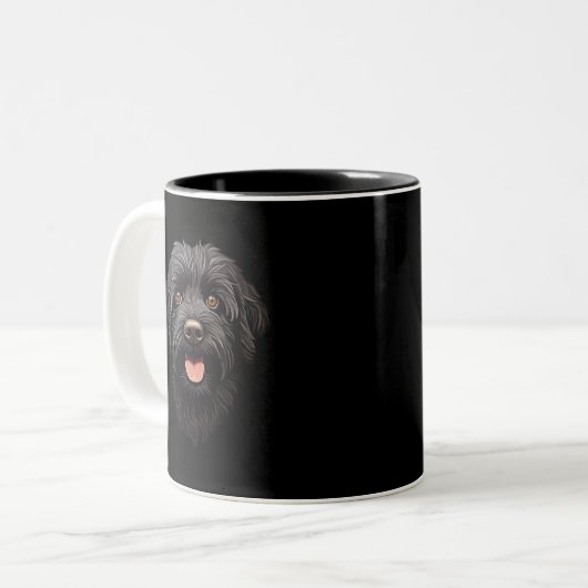 Labradoodle Black Dog Zweifarbige Tasse (Vorderseite Links)