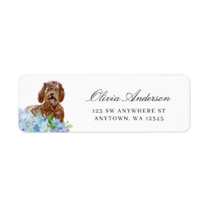 Labradoodle Blue Hydrangea Rücksendeadresse