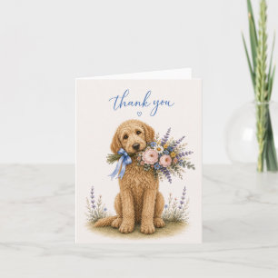 Labradoodle Blumenstrauß Danke