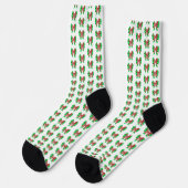 Labradoodle Christmas Dog Bow Silhouette White Socken (Linkes Detail)