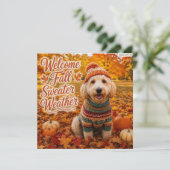 Labradoodle Cozy Herbst Sweater Wetter Herbst (Stehend Vorderseite)