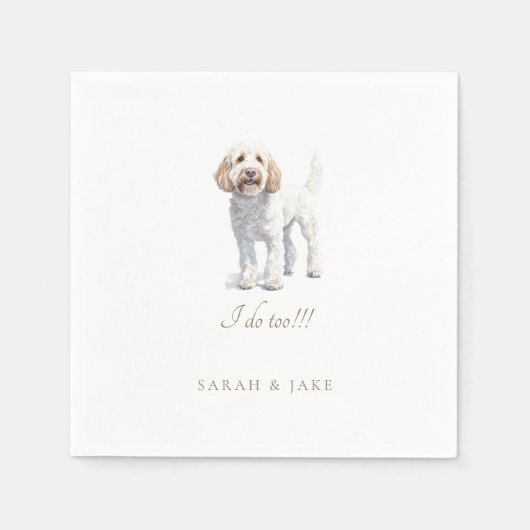 Labradoodle Custom Pet Wedding Napkins Serviette (Vorderseite)