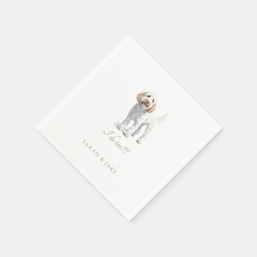 Labradoodle Custom Pet Wedding Napkins Serviette (Ecke)