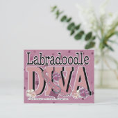 LabraDoodle DIVA Postkarte (Stehend Vorderseite)