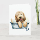 Labradoodle Dog Faltengrüße Karte (Vorderseite)