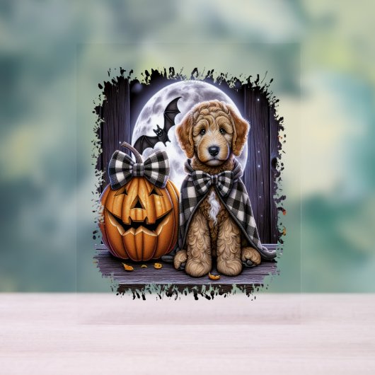 Labradoodle Dog Halloween Square Acrylschild (Neutral)