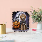 Labradoodle Dog Halloween Square Acrylschild (Hochzeit)