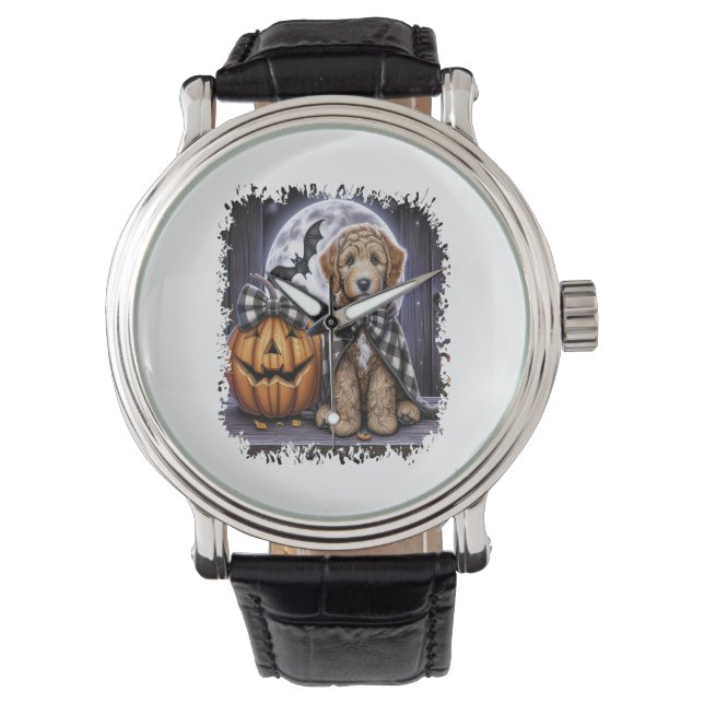 Labradoodle Dog Halloween Square Armbanduhr (Vorderseite)