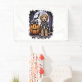 Labradoodle Dog Halloween Square Banner (Insitu)