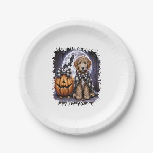 Labradoodle Dog Halloween Square Pappteller (Vorderseite)
