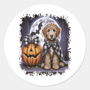 Labradoodle Dog Halloween Square Runder Aufkleber
