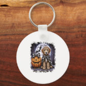 Labradoodle Dog Halloween Square Schlüsselanhänger (Vorderseite)