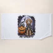 Labradoodle Dog Halloween Square Strandtuch (Vorderseite)