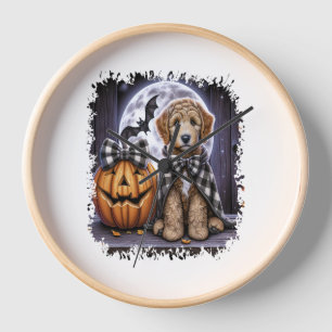 Labradoodle Dog Halloween Square Uhr