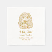 Labradoodle Dog Hand Zeichne Personalisierte Napki Serviette (Vorderseite)