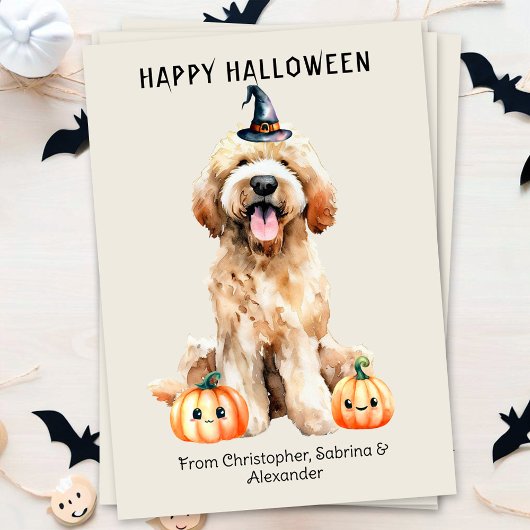 Labradoodle Dog Happy Halloween Feiertagskarte