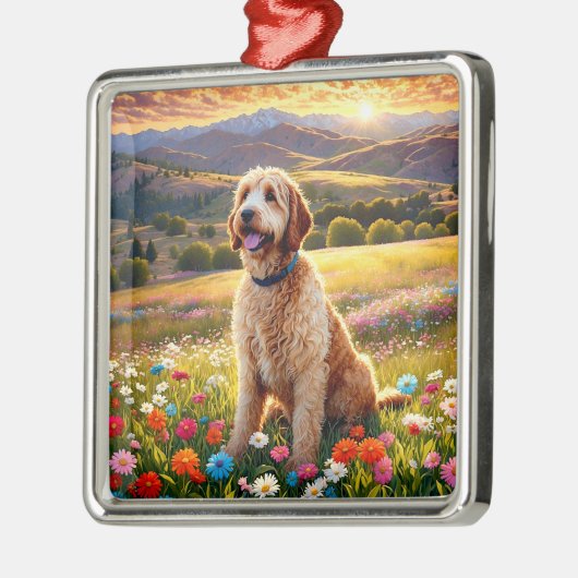 Labradoodle dog ornament aus metall (Links)