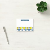 Labradoodle Dog & Paw Yellow & Blue Grid Post-it Klebezettel (Büro)