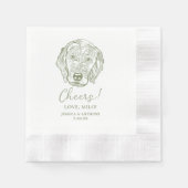 Labradoodle Dog Personalisiert Cheers Napkins Serviette (Vorderseite)