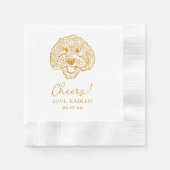 Labradoodle Dog Personalisiert Cheers Napkins Serviette (Vorderseite)
